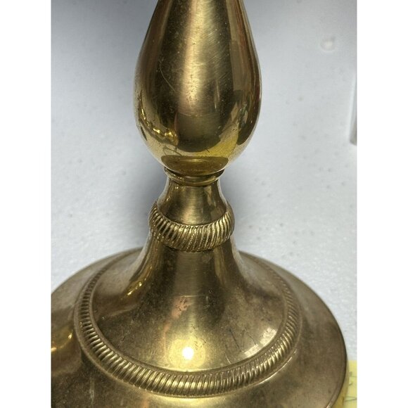 Brass Candle Stick Holders Set Heavy 8 “ Tall Round Base - Picture 11 of 11